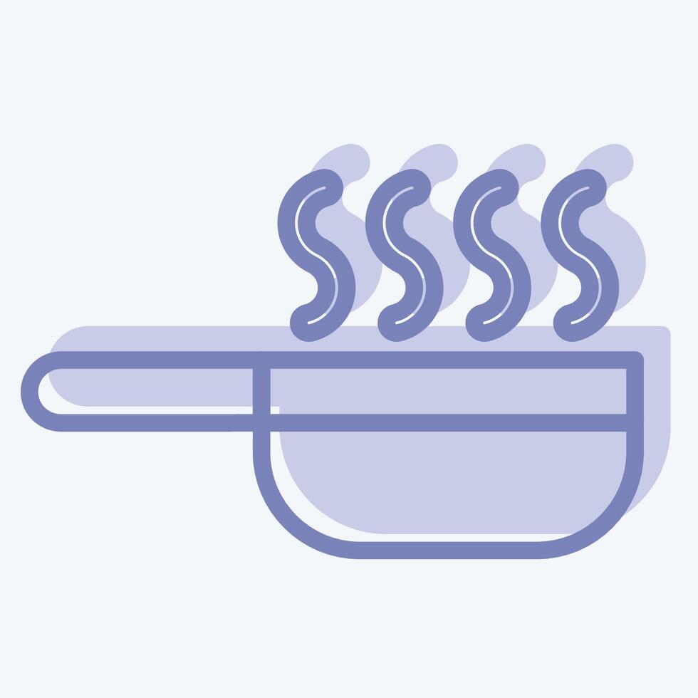 Icon Fry Pan. related to Breakfast symbol. two tone style. simple illustration vector