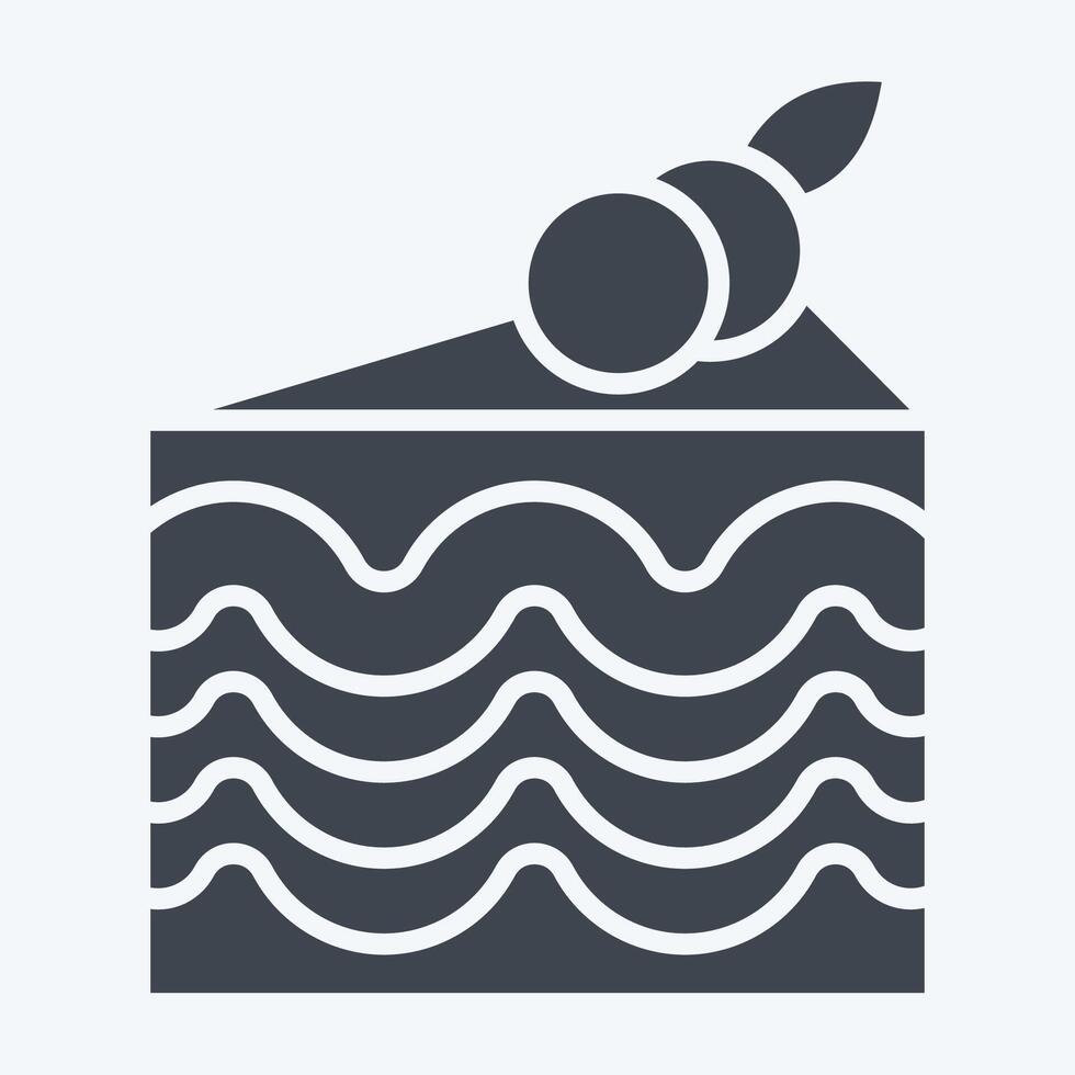 Icon Cake. related to Breakfast symbol. glyph style. simple illustration vector