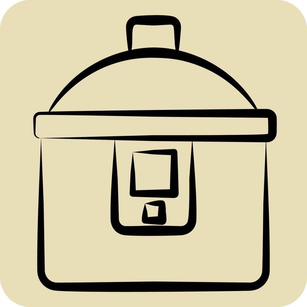 Icon Cooking Pot. related to Breakfast symbol. hand drawn style. simple illustration vector