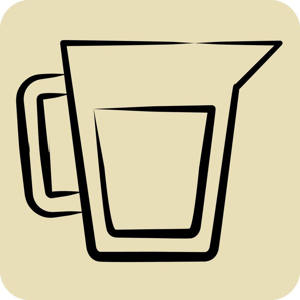 Icon Measure Cup. related to Breakfast symbol. hand drawn style. simple illustration vector