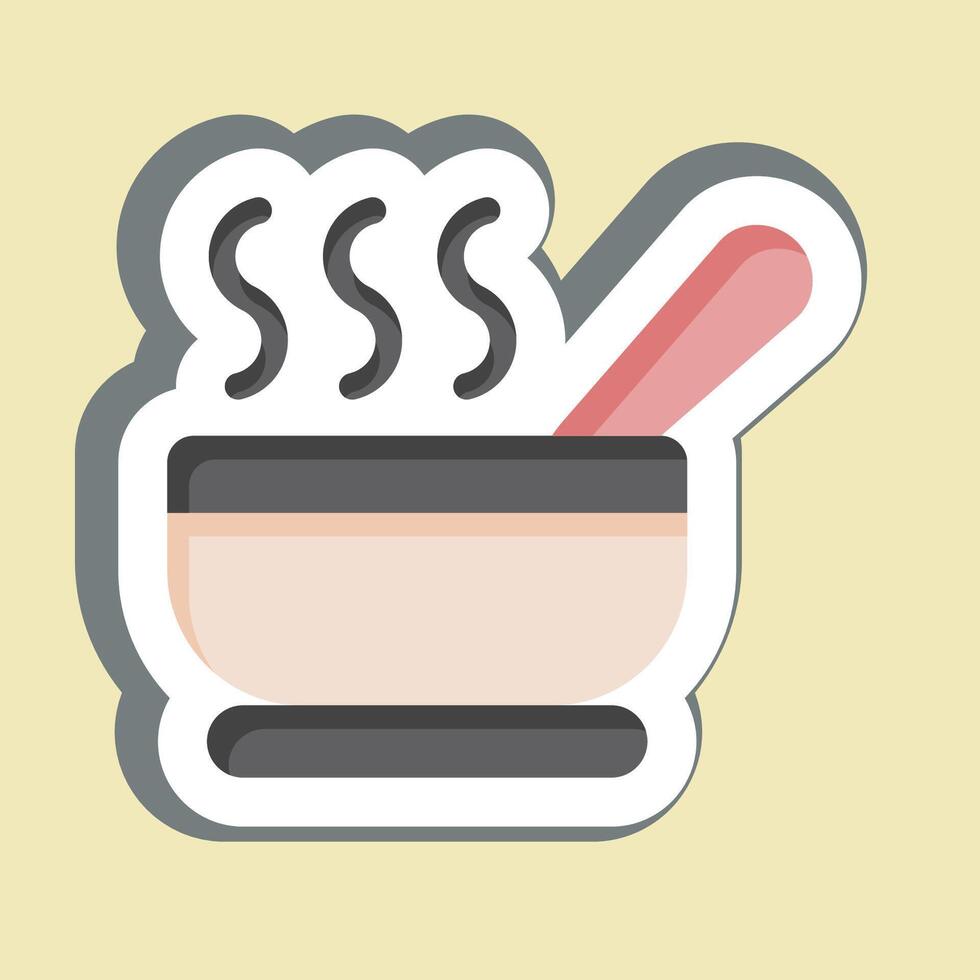 Sticker Soup Bowl. related to Breakfast symbol. simple illustration vector