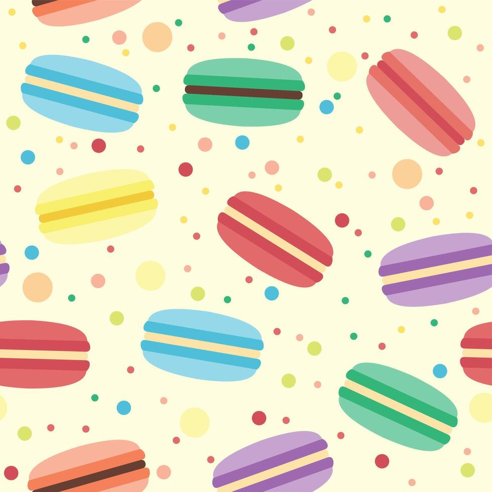 Seamless pattern with macarons vector