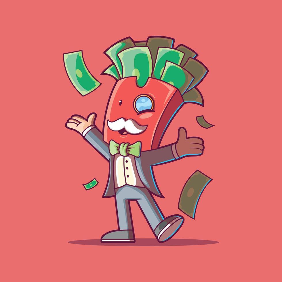 A Fast Food and Money Character. vector