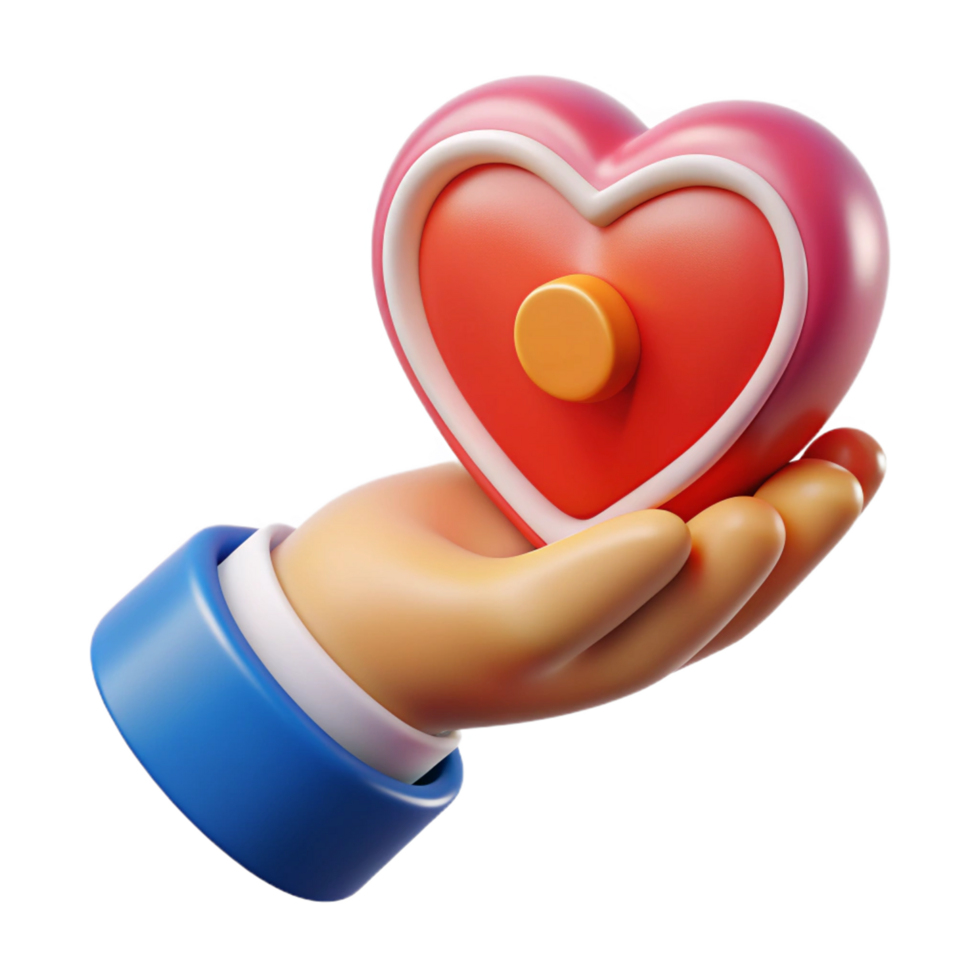 Compassionate Hand with Heart Shape png