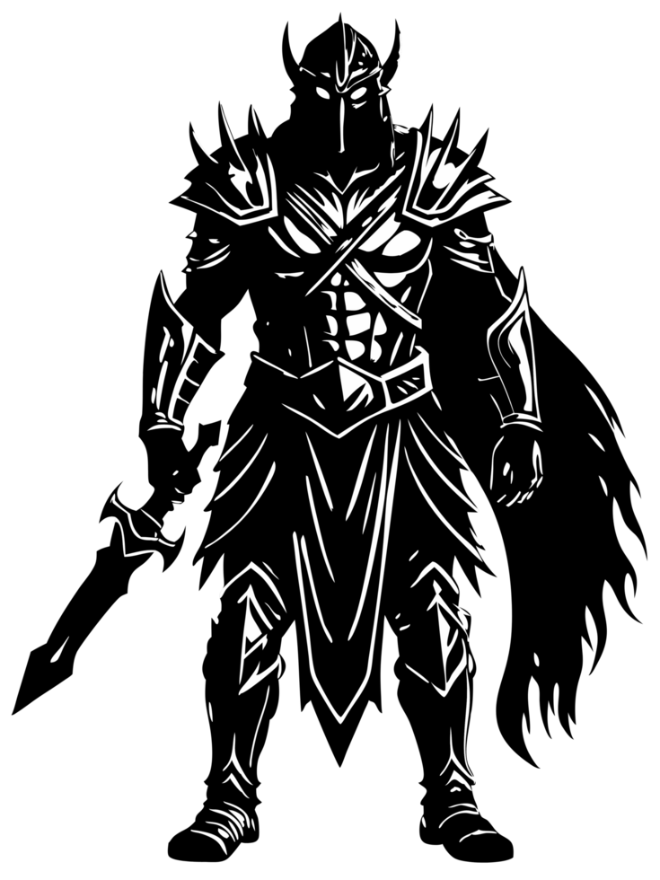 Silhouette of a Lone Warrior png