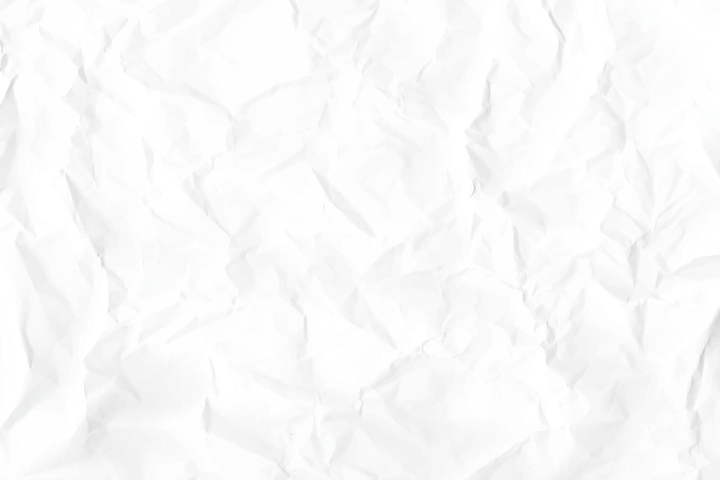 White crumpled paper texture background vector