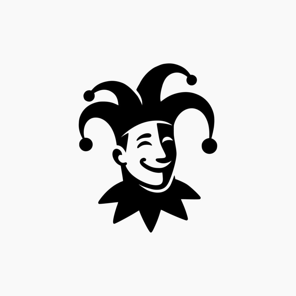 Jester Silhouette Logo Design Template vector