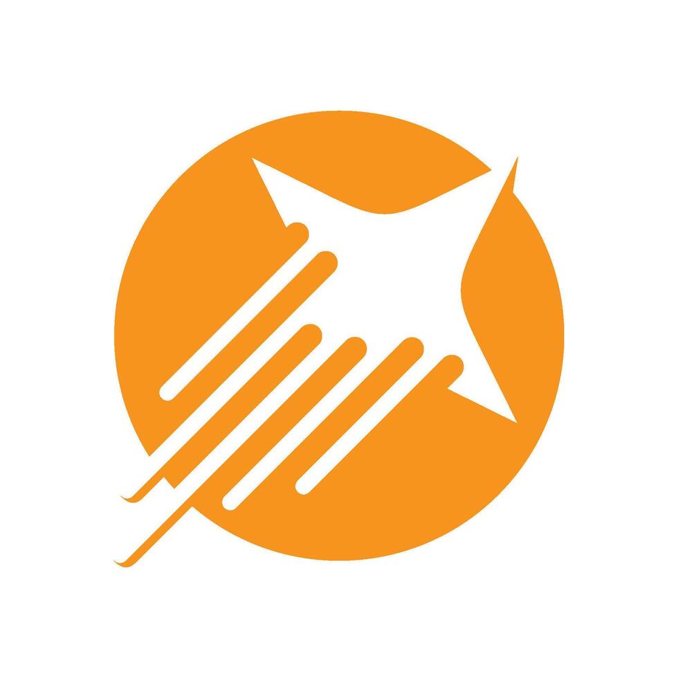 illustration of a logo of a flying star streaking through the sky vector