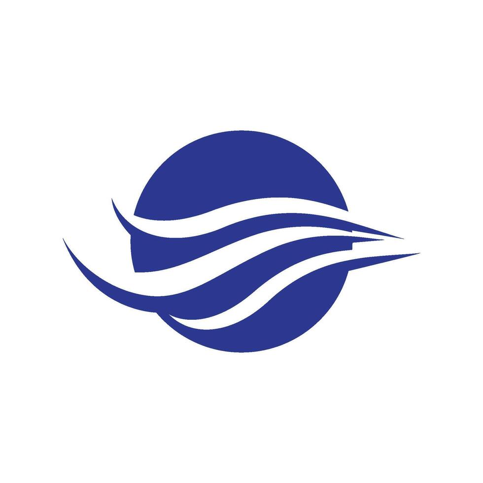image of a blue wave swing logo vector