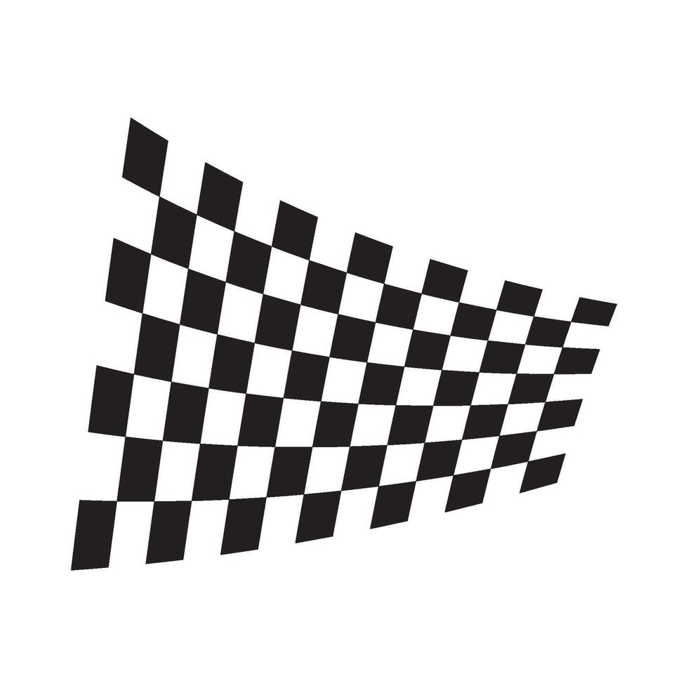 illustration of a flying racing flag logo vector