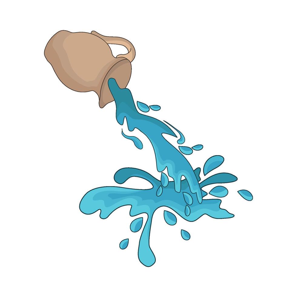 pitcher spilled water vector