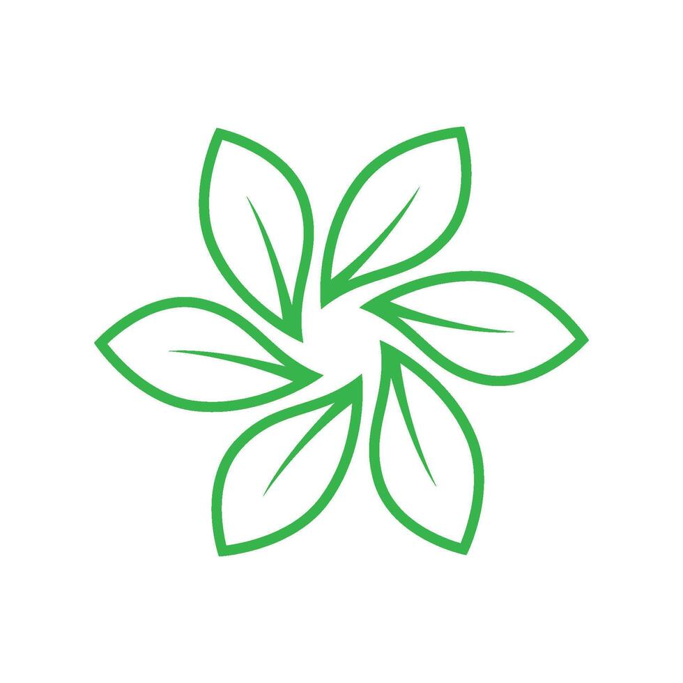 image of a fresh green leaf logo vector