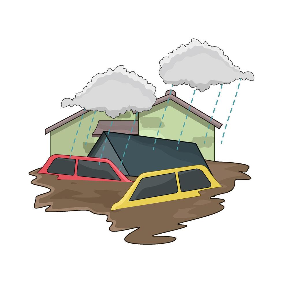 flood disaster illustration vector