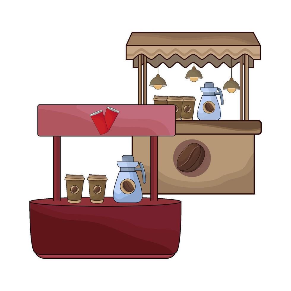 illustration of coffee stall vector