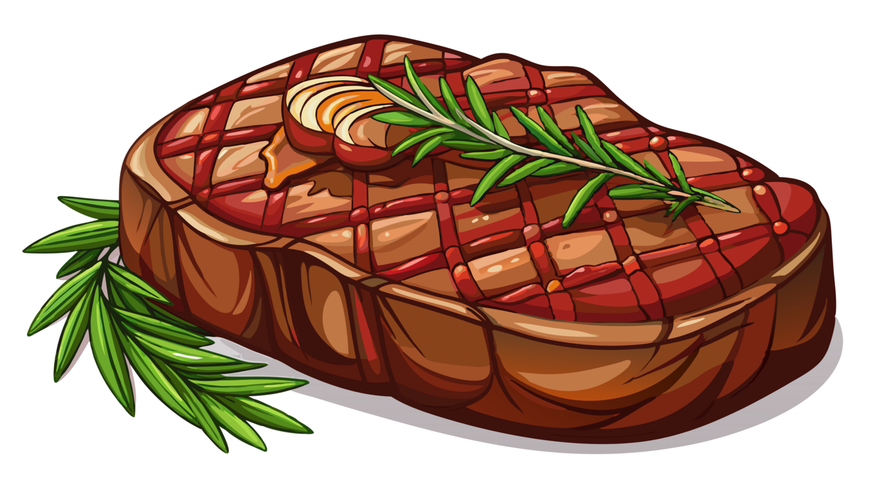 Uncooked Ribeye Steak on Cutting Board Art png