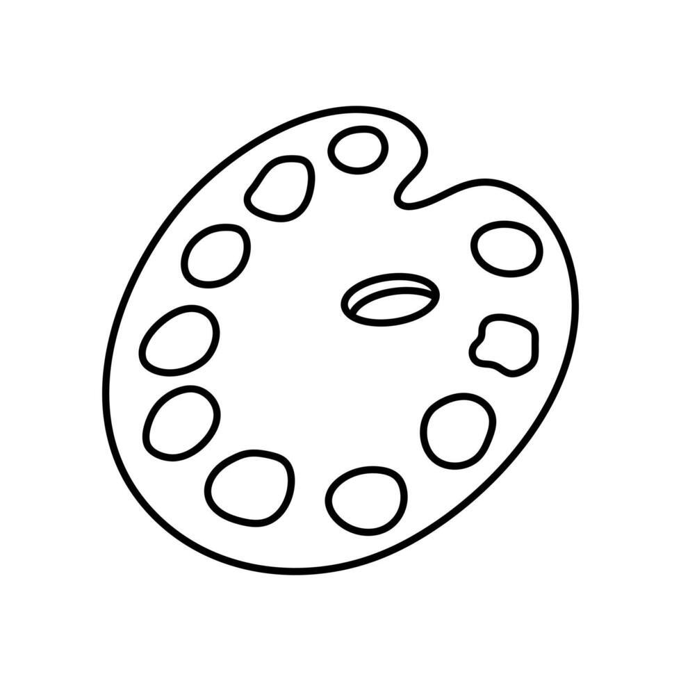Palette doodle icon. Line art education or school symbol. vector