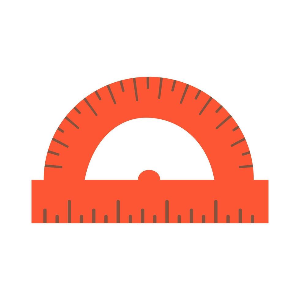 Protractor ruler. Measuring Tool. School Craft Art Supply. Flat cartoon style. vector