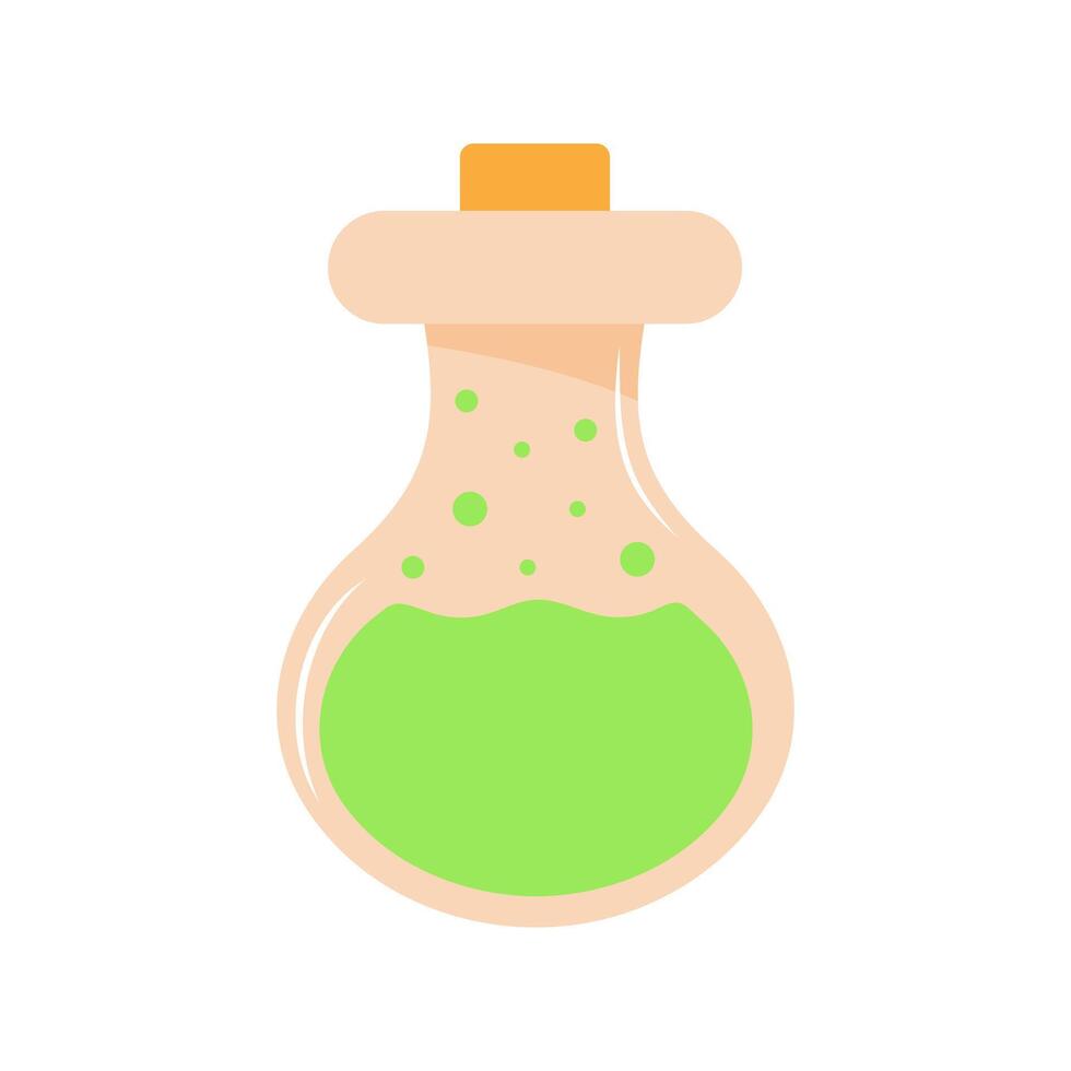 Laboratory flask. Chemistry flask icon. Science technology. Lab test equipment. Flat cartoon style. vector