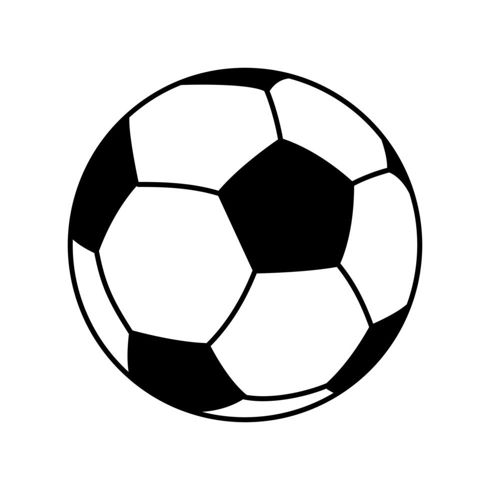 Soccer ball doodle icon. Football symbol line art illustration. vector