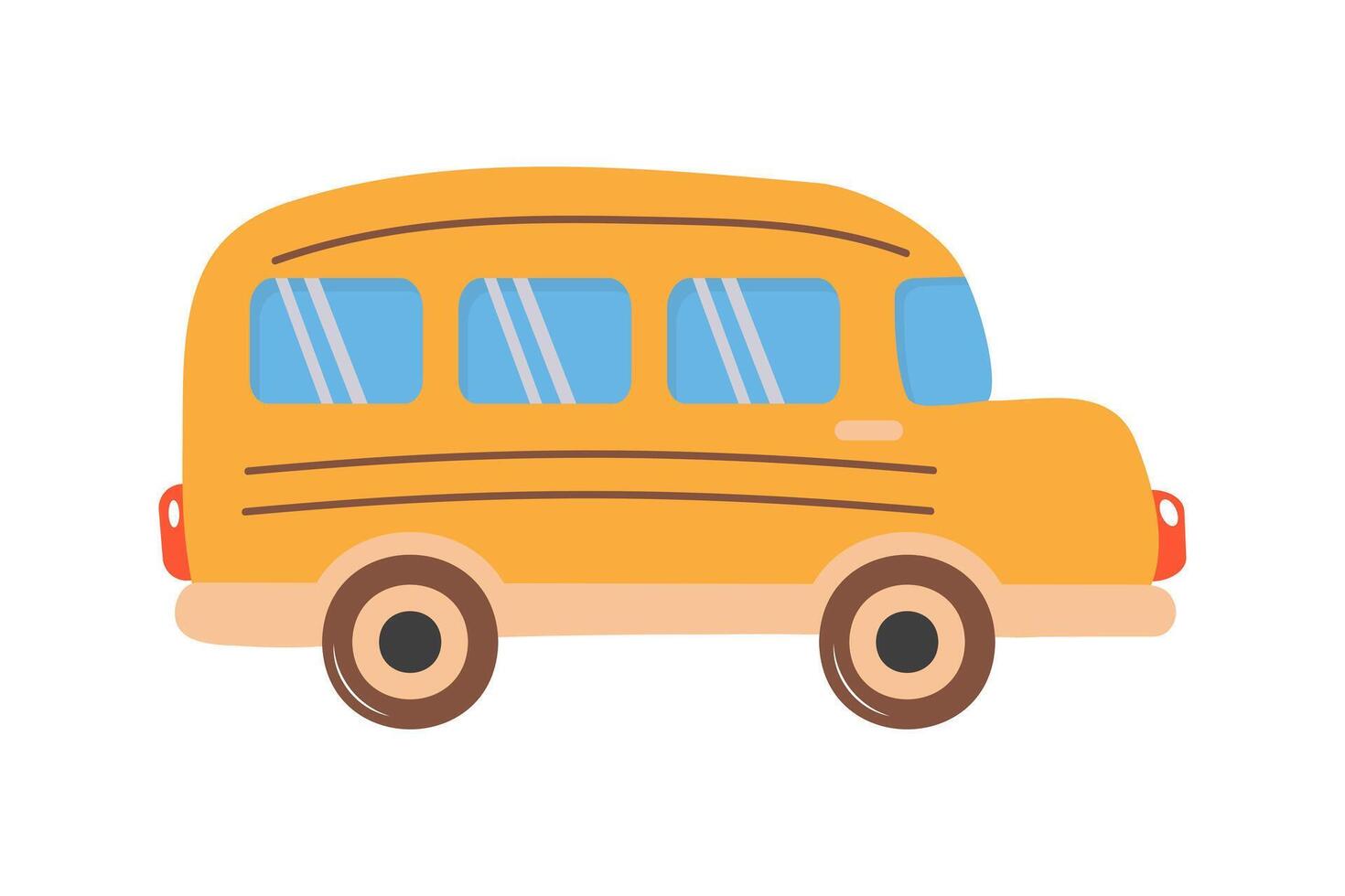 School bus. Yellow school bus for children. Flat cartoon style. vector