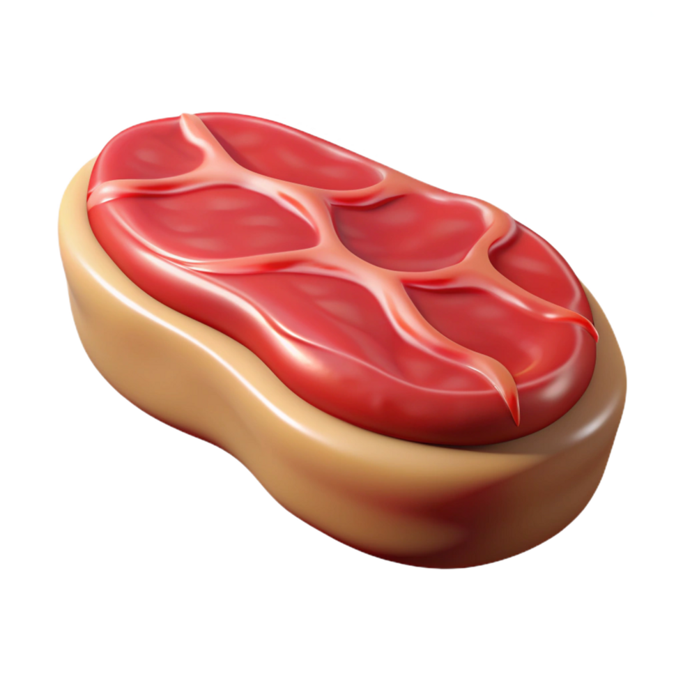Raw Ribeye Steak with Bone-In 3d png