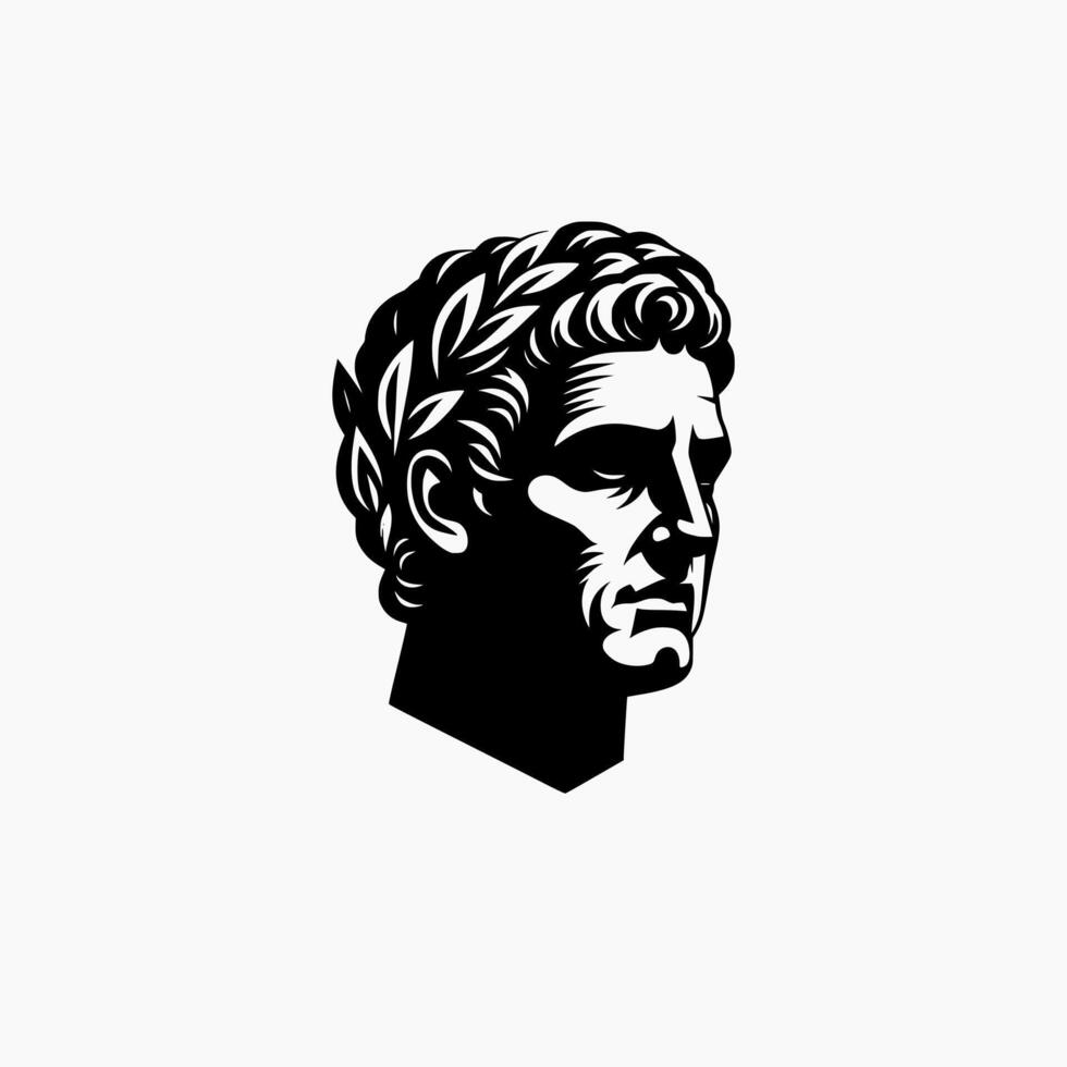 emperor head silhouette logo design template vector