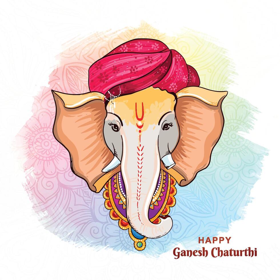 Happy ganesh chaturthi greetings card festival background vector
