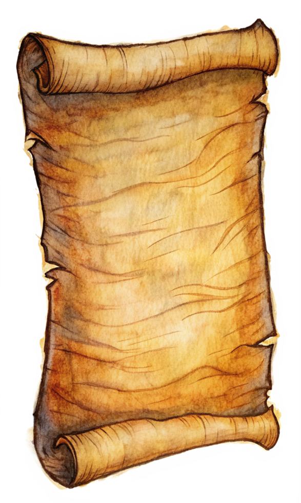 Old Parchment Paper with Stains Hand Drawn png
