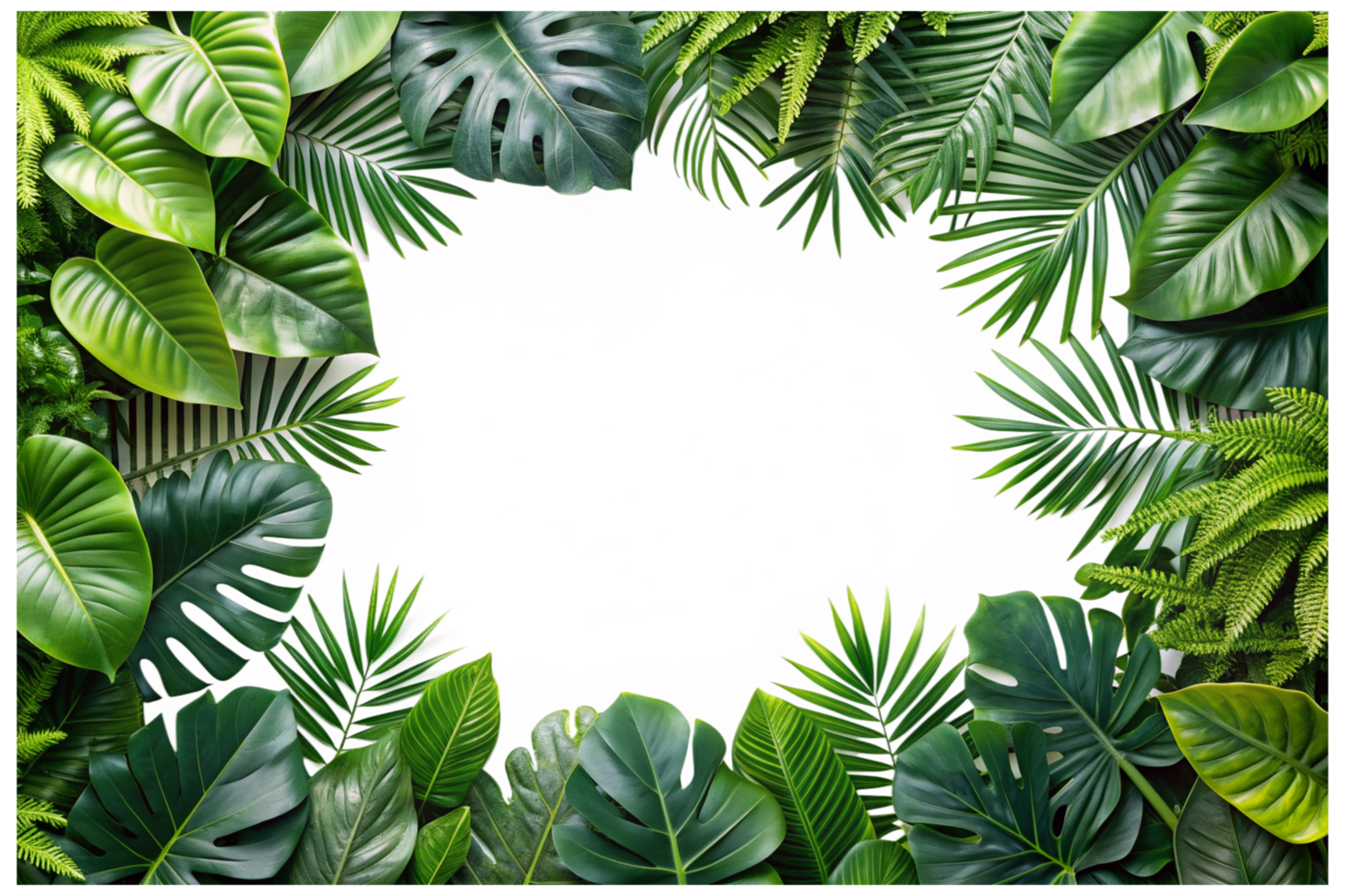 Tropical Foliage Frame for Beach Weddings png