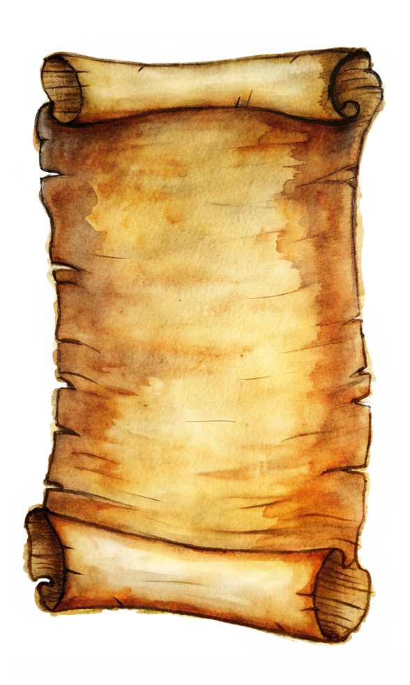 Textured Old Parchment Paper Sheet Hand Drawn png