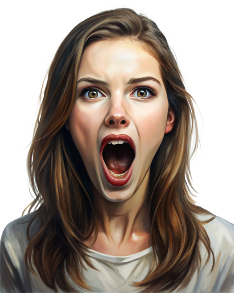 Screaming Woman Emotional Reaction Image png