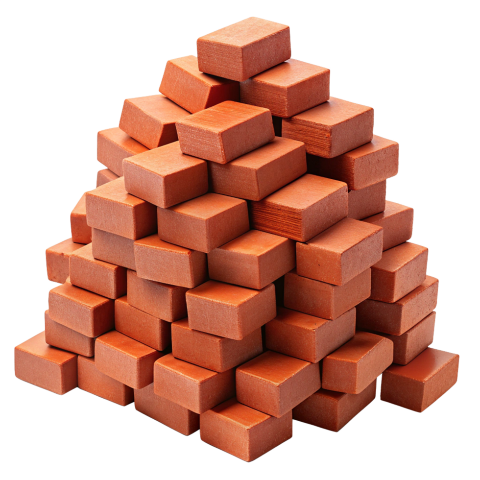 Organized Pile of Red Bricks png