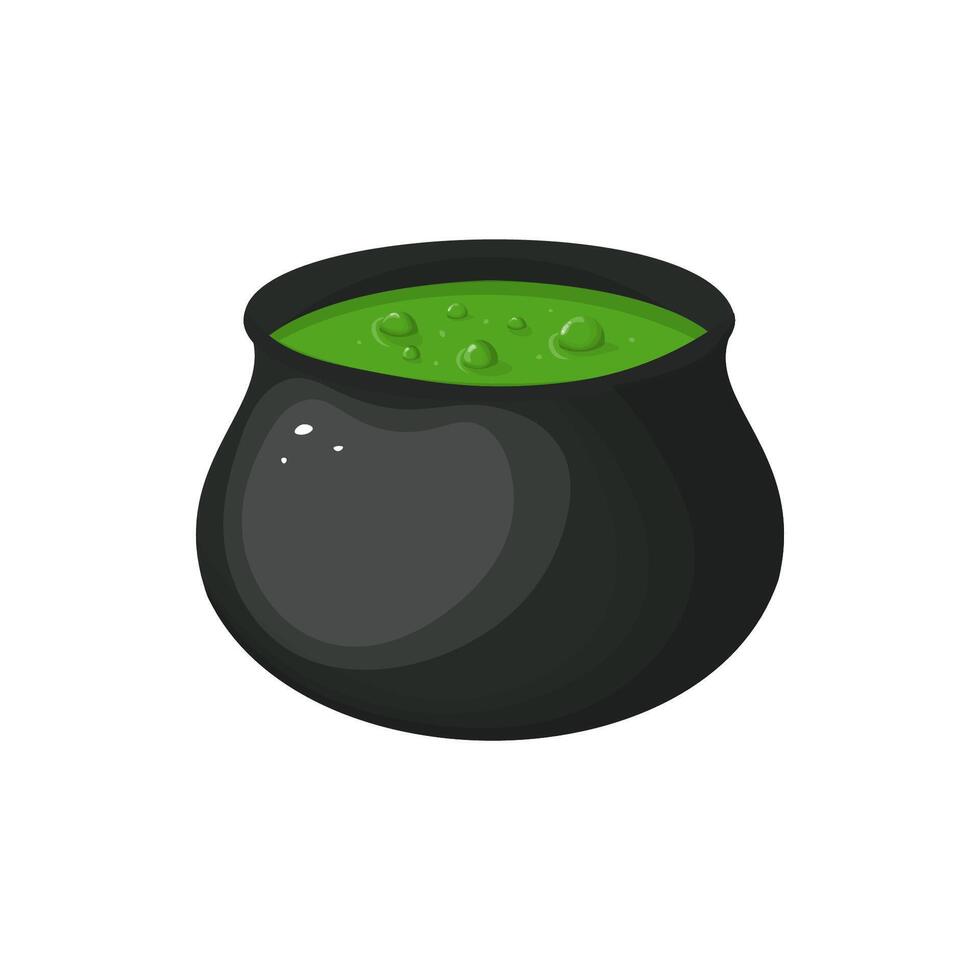clipart witches cauldron. Halloween theme. For flyer, sticker, card, logo, symbol. Stock isolated clipart on a white background. vector