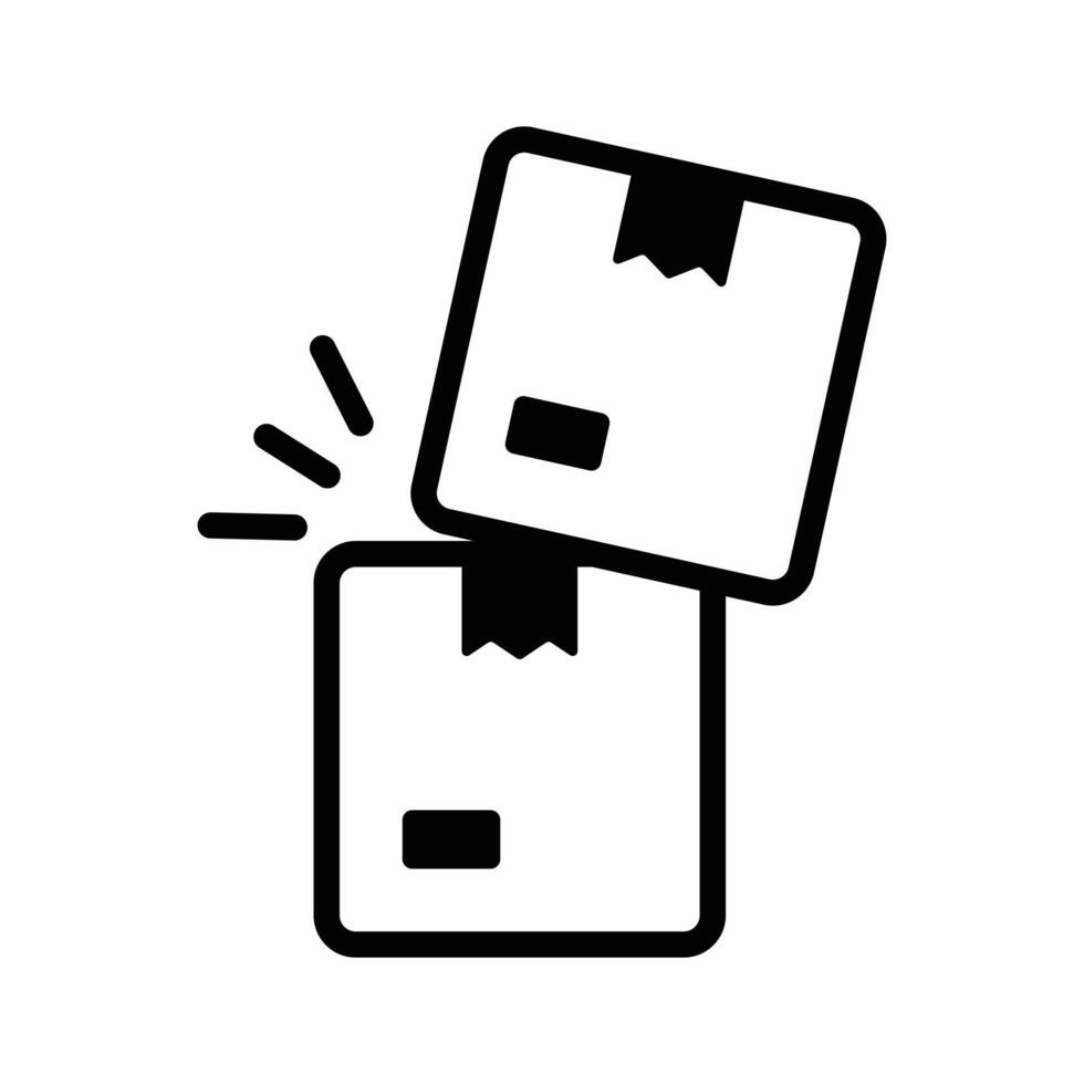 An icon depicting two stacked parcels, representing storage, shipping, and organization vector