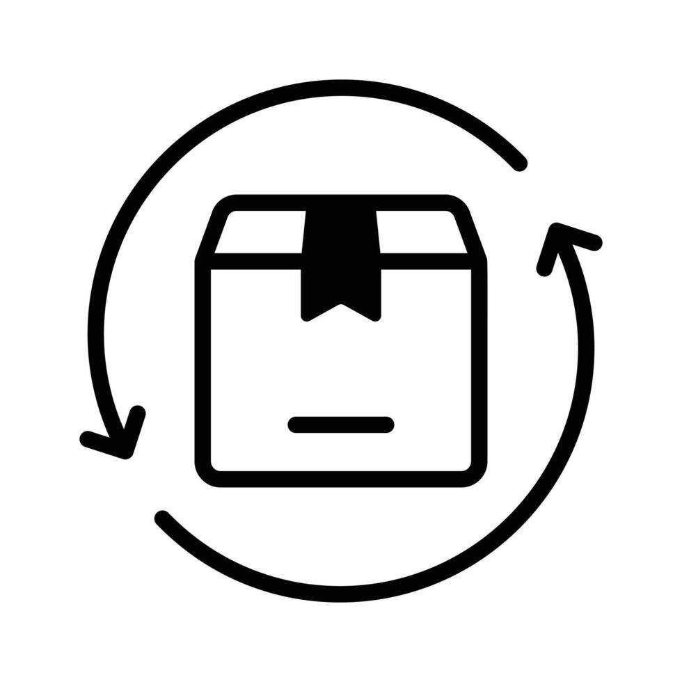 Box with arrow, concept icon of parcel return in trendy style vector