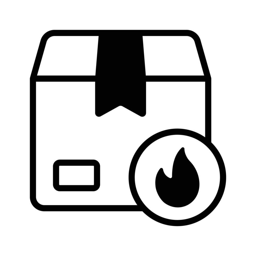 An icon representing flammable delivery, indicating hazardous materials during transportation vector
