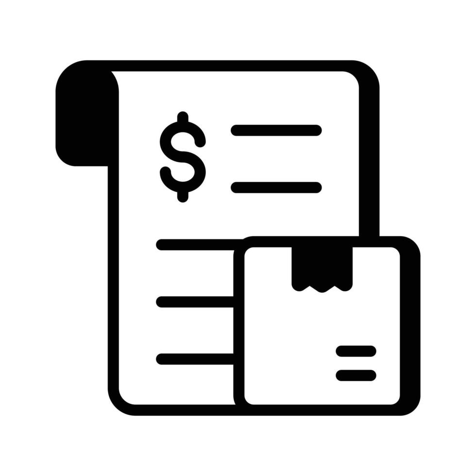 Cargo delivery invoice design, trendy icon of cargo bill vector
