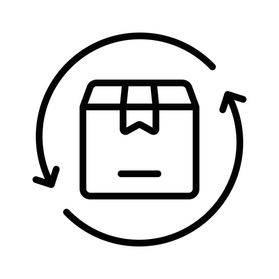 Box with arrow, concept icon of parcel return in trendy style vector