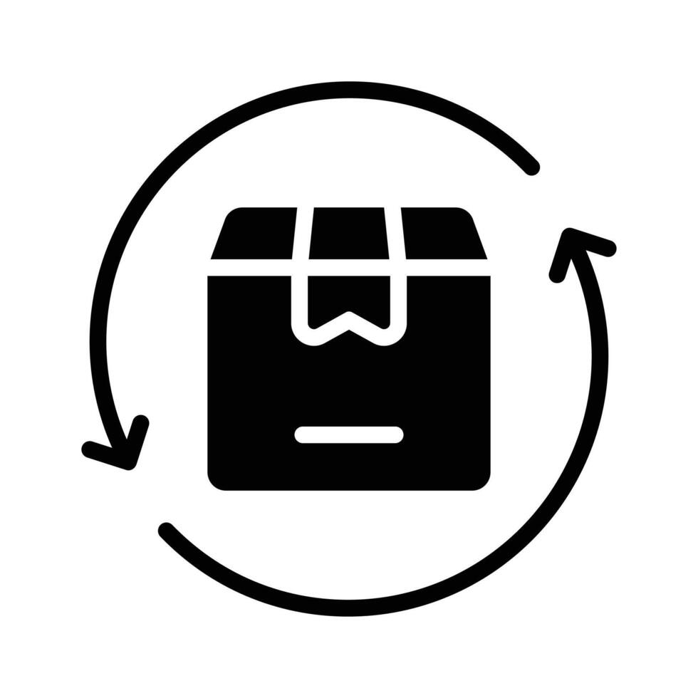 Box with arrow, concept icon of parcel return in trendy style vector