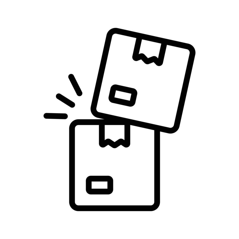 An icon depicting two stacked parcels, representing storage, shipping, and organization vector