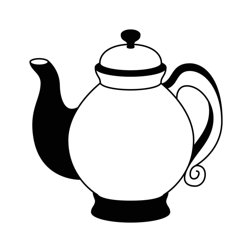 Elegant teapot illustration in trendy design style vector