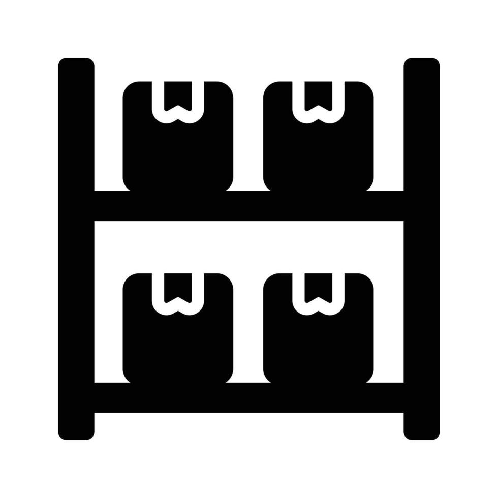 Parcel on racks, inventory icons design, storage rack icon vector