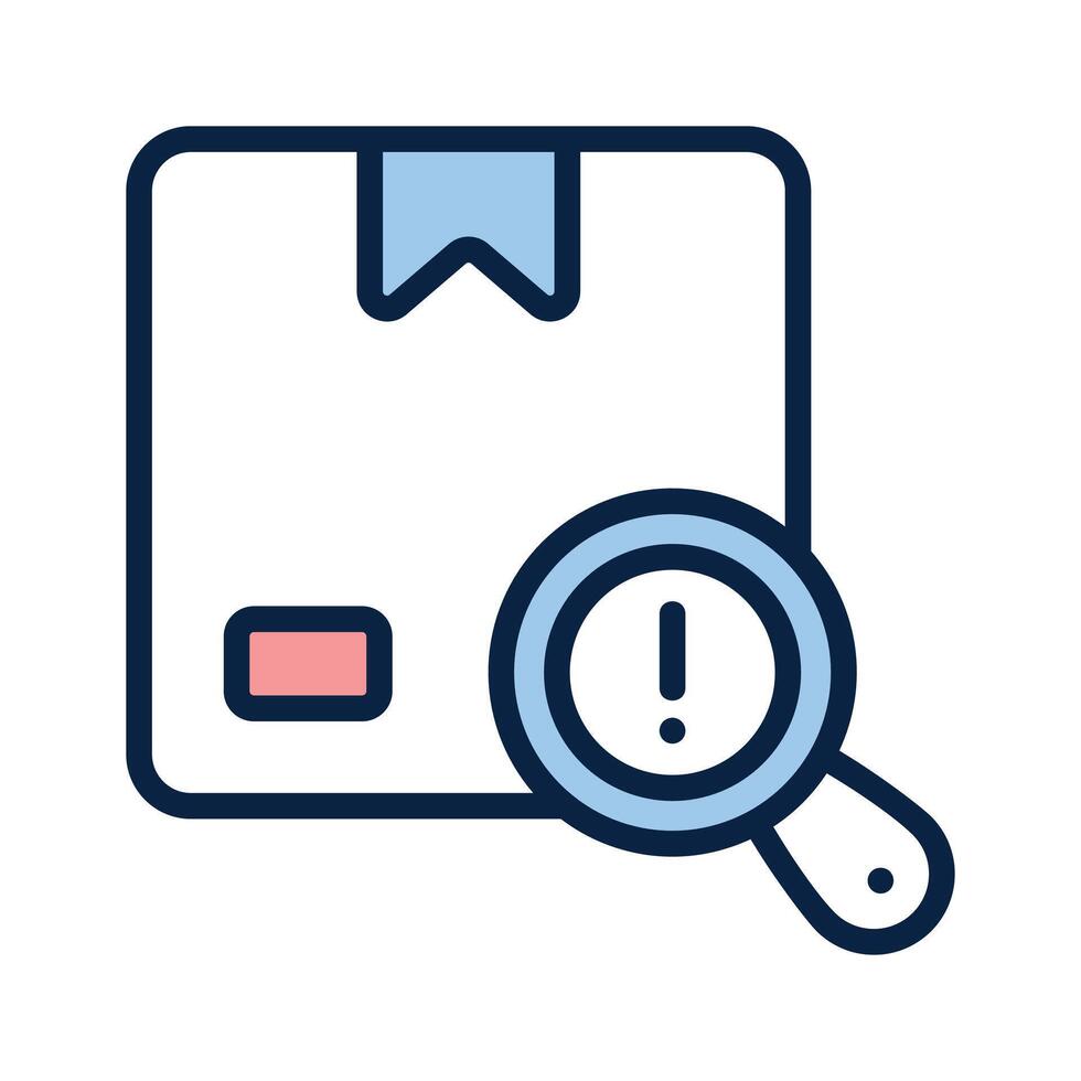 Delivery box with magnifier showing concept icon of parcel tracking vector