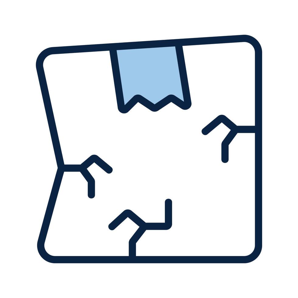 Broken cardboard design, torn carton package, Broken box icon for apps and websites vector
