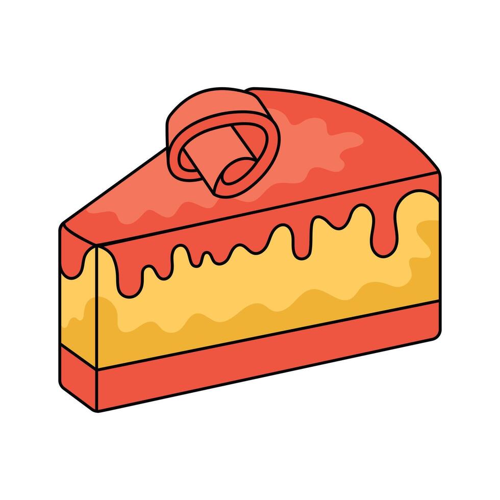 Dessert, sweet, bakery, delicious slice of cake design vector