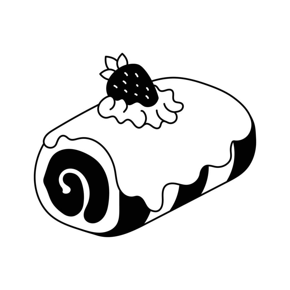 Delicious swiss roll cake design, bakery, dessert and sweet treat concept vector