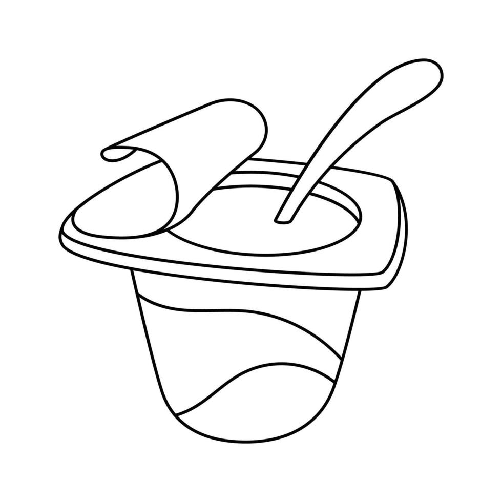 Yogurt cup with spoon design, great for breakfast vector