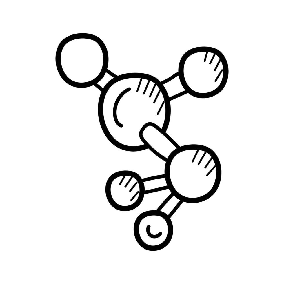 Study of molecules, chemistry, science, molecular structure doodle icon vector