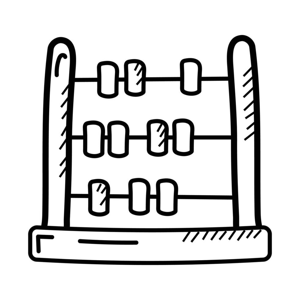 Traditional calculation method, mathematics, counting, abacus doodle icon vector