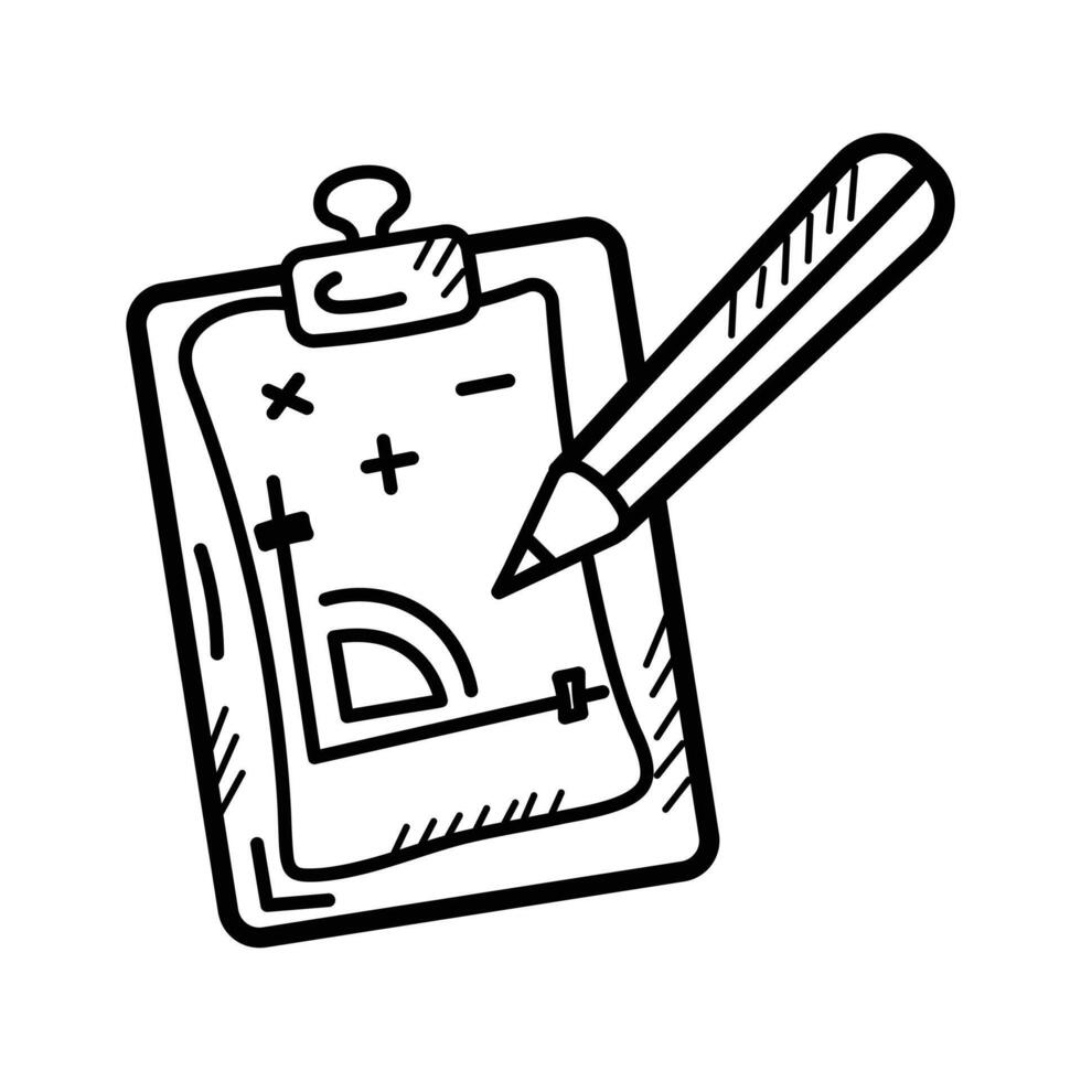 Mathematics education doodle icon in modern style vector